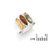Anillo con gota multicolor de ámbar del Mar Báltico, en plata 925 rodiada