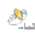 Anello con ambra naturale color miele della navetta del Mar Baltico, realizzato in argento 925 rodiato