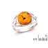 Ring mit natürlichem Cognac-Bernstein aus der Ostsee rund, gefertigt aus rhodiniertem Silber 925