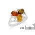 Baltische barnsteenring cognac druppel, geoxideerd 925 zilver, 1,3x1,1 cm