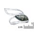 Bague avec ambre vert de la mer Baltique navette, en argent rhodié 925