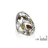 Anello con ambra naturale multicolore del Mar Baltico, realizzato in argento invecchiato 925