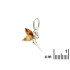 Fairy pendant with multi-colored amber, in 925 rhodium silver, height 1.5+1 cm
