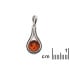 Anhänger mit rundem Cognac-Bernstein, aus gealtertem 925er Silber, Höhe 2+1 cm