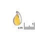 Pendant with honey amber drop, in rhodium silver 925, height 1.6 cm