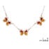 Collana con ambra multicolore, in argento 925, lunghezza 42+4 cm
