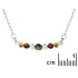 Necklace with multi-colored amber, in 925 rhodium silver, length 42 + 4 cm