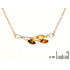 Collier avec ambre multicolore naturel, argent doré 925, 42 + 3 cm
