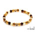 Pulseira com bola âmbar multicolorida, comprimento 17-18 cm