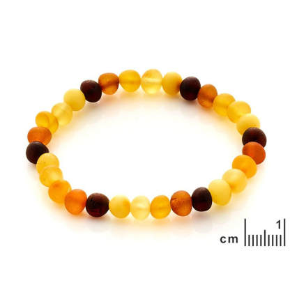 Bracelet with multi-colored amber, all amber, 18 cm