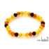 Pulseira com âmbar multicolorido, toda âmbar, 18 cm