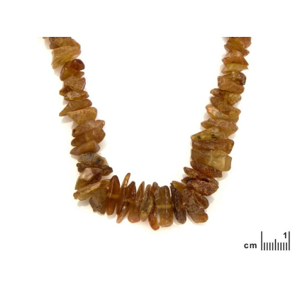 Necklace with natural Baltic Sea cognac amber chips, length 45 cm