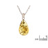 Pingente com gota âmbar conhaque, em prata 925, altura 2 a 2,3 + 0,7 cm