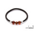 Bracelet avec ambre cognac naturel de la mer Baltique, longueur 19 cm