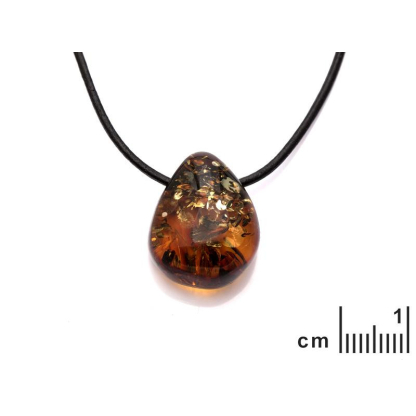 Collier avec ambre cognac naturel de la mer Baltique, longueur 42-45 cm