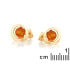Orecchini con ambra naturale cognac, in argento dorato 925