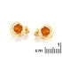 Pendientes con ámbar coñac natural, en plata dorado 925