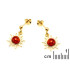 Boucles d'oreilles avec ambre cognac naturel, en argent doré 925