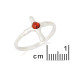 Anillo cruzado con ámbar coñac natural redondo, en plata 925 rodiada