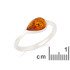 Ring with natural cognac amber from the Baltic Sea, in rhodium-plated silver 925