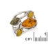 Anello con ambra multicolore del Mar Baltico, realizzato in argento 925 rodiato