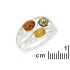 Anillo con ámbar coñac natural del Mar Báltico ovalado, de plata 925 rodiada