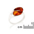 Mehrsteinring mit natürlichem Cognac-Bernstein, rhodiniertes Silber