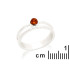 Anillo con ámbar coñac natural del Mar Báltico, redondo, de plata 925 rodiada