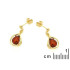 Doğal konyak kehribarlı küpeler, 925 altın gümüş