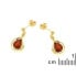 Oorbellen met natuurlijk cognac-amber, in 925 goudkleurige zilver