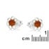 Boucles d'oreilles avec ambre cognac naturel, en argent rhodié 925