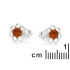 Pendientes con ámbar coñac natural, en plata 925 rodiada