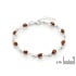 Bracelet avec ambre cognac ovale, en argent rhodié 925, longueur 18+3 cm