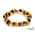 Pulsera con chips de ámbar multicolor, longitud 17-18 cm