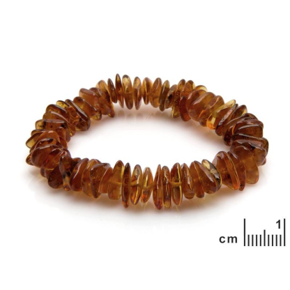 Armband mit natürlichen Cognac-Bernsteinsplittern aus der Ostsee, Länge 19 cm