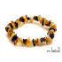 Bracciale con scaglie di ambra naturale multicolore del Mar Baltico, lunghezza 19 cm