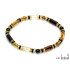Pulseira com âmbar cilíndrico multicolorido do Mar Báltico, comprimento 17-18 cm