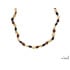 Collier enfant avec ambre multicolore olive, fermoir vis, longueur 32 - 33 cm