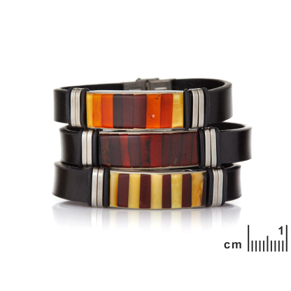 Armband met natuurlijk veelkleurig barnsteen uit de Baltische Zee, lengte 21 cm