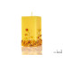 Candela con ambra rettangolare, 4,5x4,5x8,5 cm