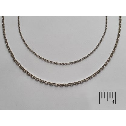 Chaîne en argent rhodié 925/1000, forçat 0,50, longueur 42+3cm