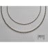 Chaîne en argent rhodié 925/1000, forçat 0,50, longueur 42+3cm