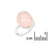 Ring met natuurlijke rozenkwarts, in 925 gerhodineerd zilver