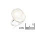 Ring with natural white moonstone, in rhodium-plated silver 925
