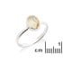 Ring met natuurlijk groen prehniet, in gerhodineerd zilver 925