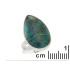 Bague avec shattuckite bleue naturelle, en argent rhodié 925