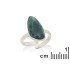 Bague avec shattuckite bleue naturelle, en argent rhodié 925