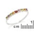 Inel cu pietre multicolore naturale, din argint 925 placat cu rodiu