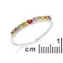 Ring with natural multi-colored stones, in 925 rhodium-plated silver