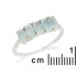 Ring mit natürlichem blauem Chalcedon, aus rhodiniertem Silber 925